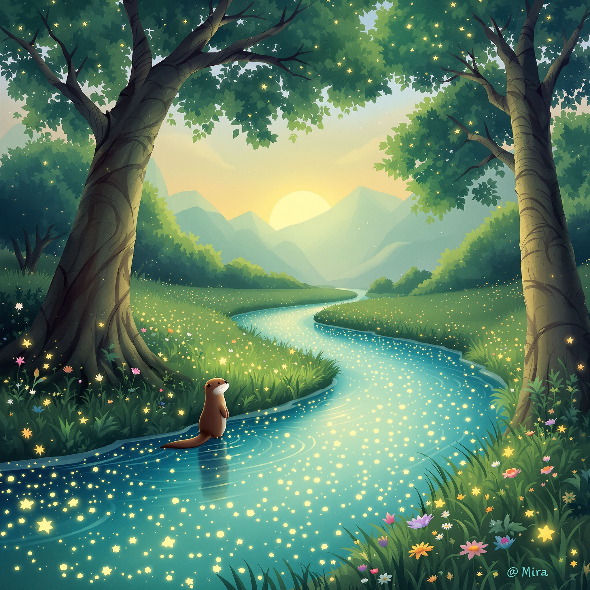 Illustration of a magical forest