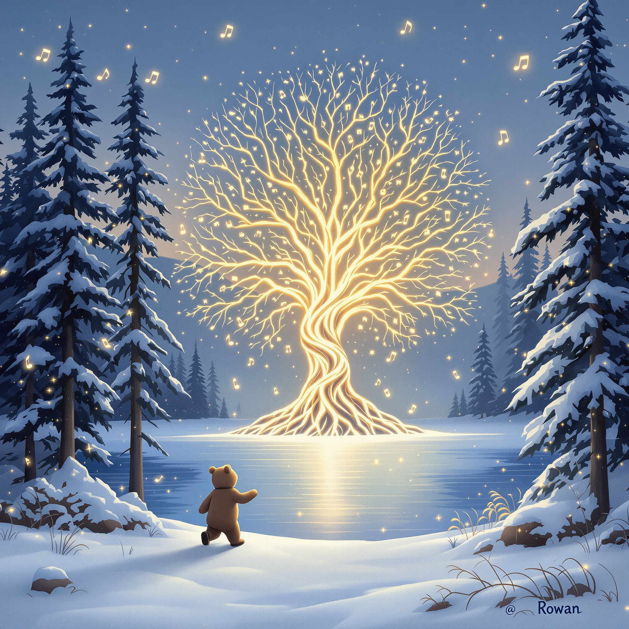 Illustration of a magical forest